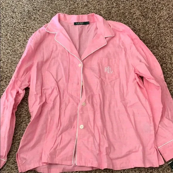 Ralph Lauren Pink Flannel Pajamas - Picture 1 of 3